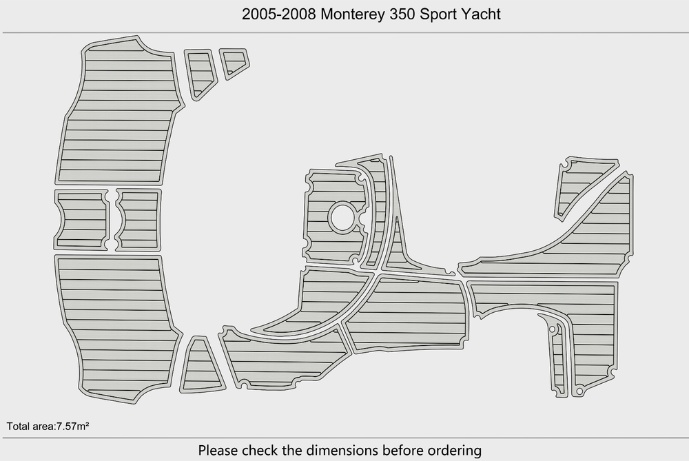 2005-2008 Monterey 350 Sport Yacht Cockpit Swim platform 1/4"6mm EVA Foam floor