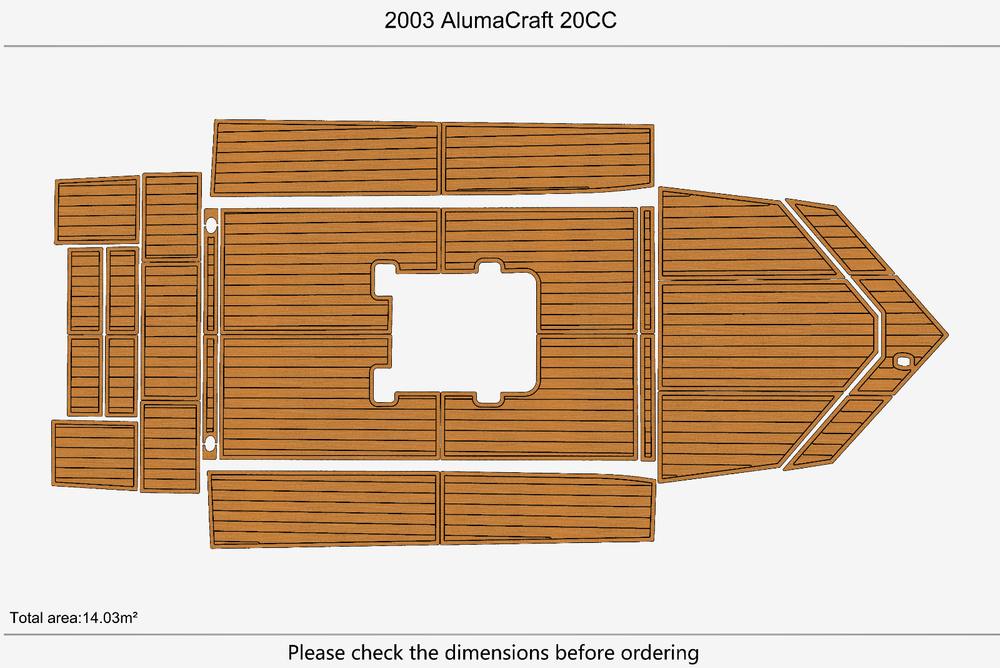 2003 AlumaCraft 20CC Cockpit Swim Platform 1/4" 6mm EVA Teak deck floor