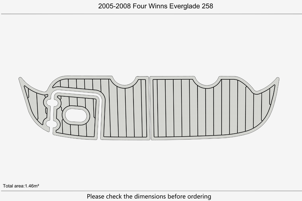 2005-2008 Four Winns Everglade 258 Swim platform 1/4" 6mm EVA faux teak Floor