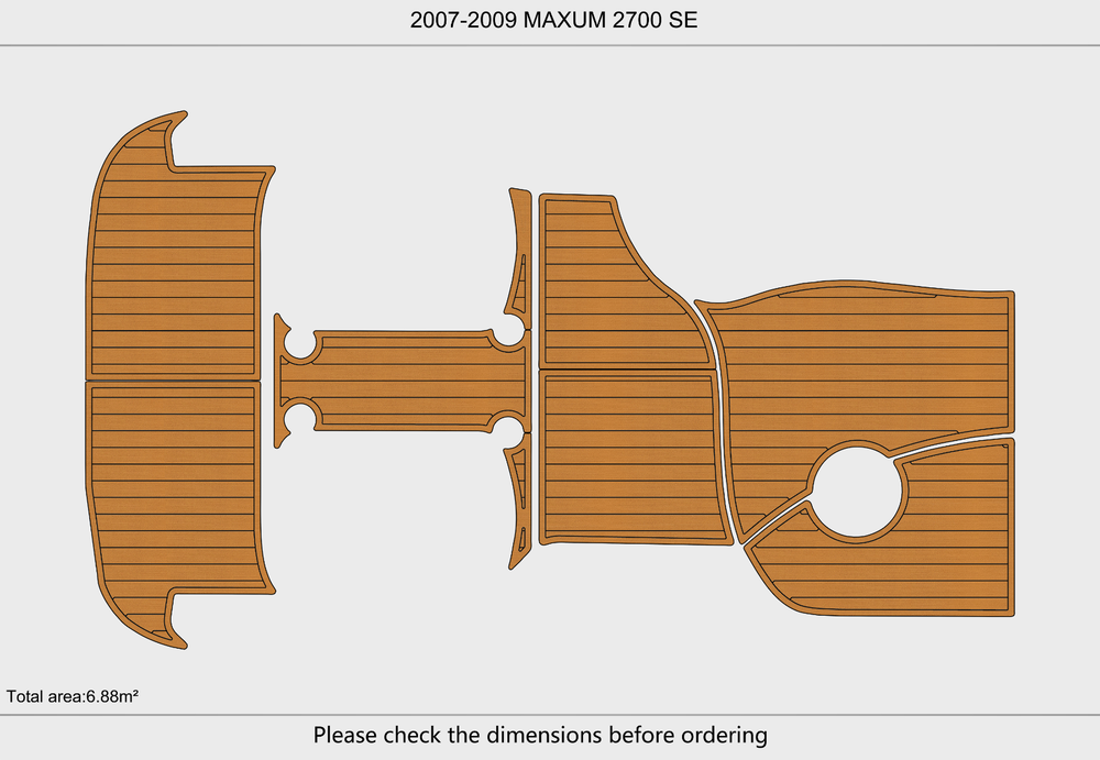 2007-2009 Maxum 2700 SE Cockpit Swim platform 1/4"6mm EVA Foam faux mat floor
