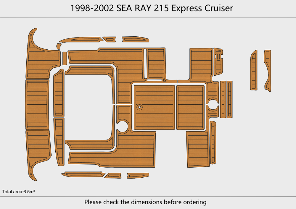 1998-2002 SEA RAY 215 Express Cruiser Cockpit Swim platform 1/4" 6mm EVA Floor