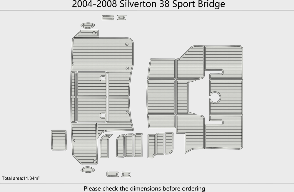 2004-2008 Silverton 38 Sport Bridge Cockpit 1/4"6mm EVA Foam faux mat floor