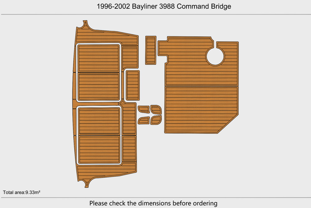 1996-2002 Bayliner 3988 Command Bridge Cockpit 1/4"6mm EVA foam faux MAT floor