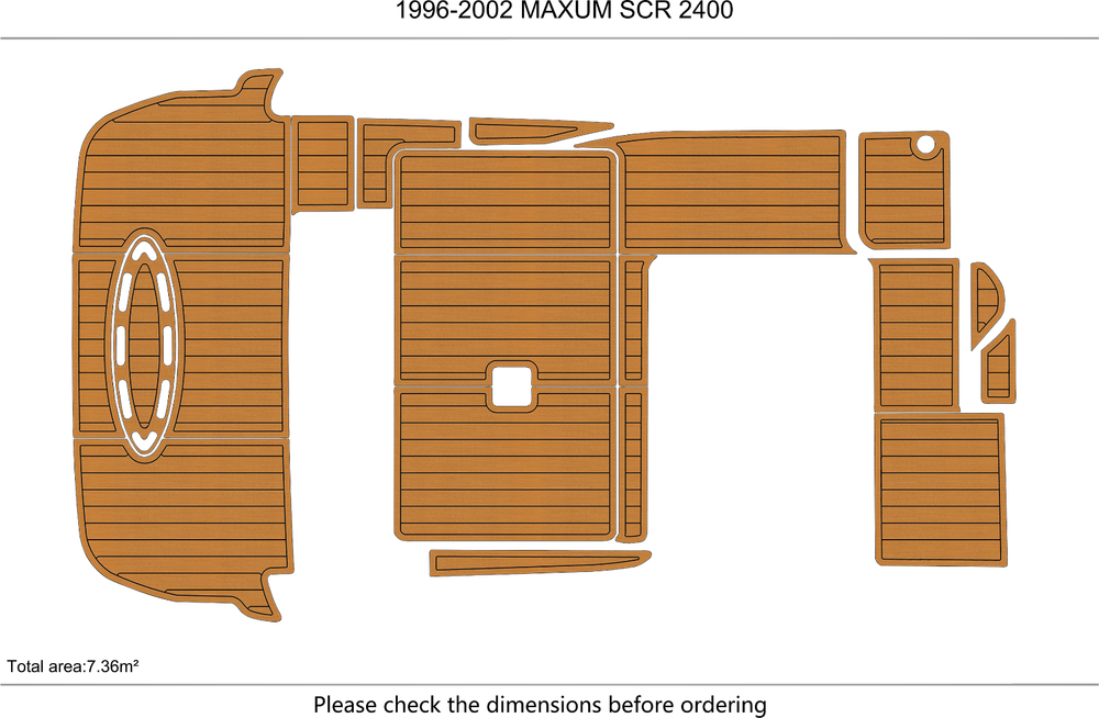 1996-2002 MAXUM 2400 SCR Cockpit Swim platform 1/4"6mm EVA Faux foam Mat floor