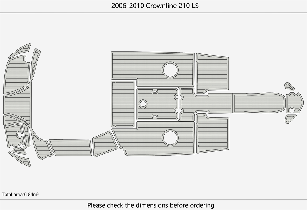 2006-2010 Crownline 210 LS Cockpit Swim platform Bow 1/4"6mm EVA foam faux floor