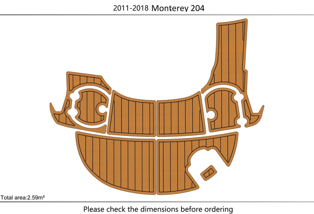 2011-2018 Monterey 204 FS BR Swim platform 1/4"6mm EVA Foam faux floor