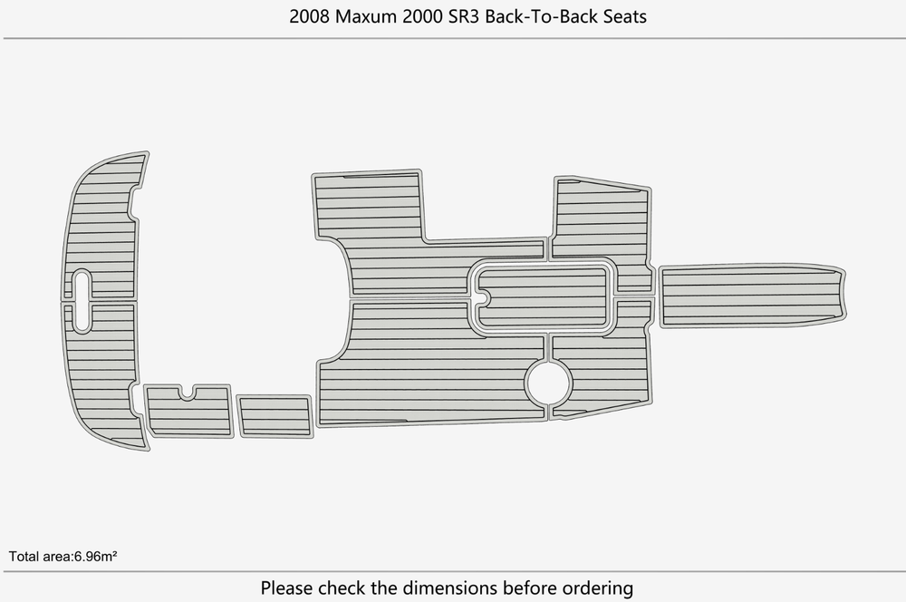 2008 Maxum 2000 SR3 Anti-slip mat Custom EVA faux teak marine deck flooring