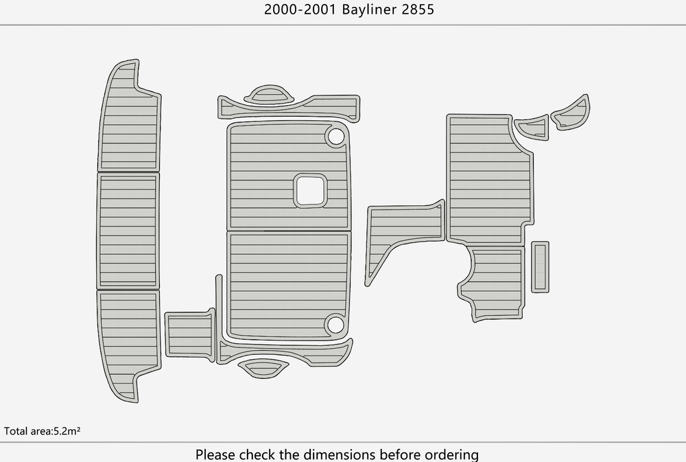 2000-2001 Bayliner 2855 Cockpit Swim platform 1/4"6mm EVA foam faux mat floor