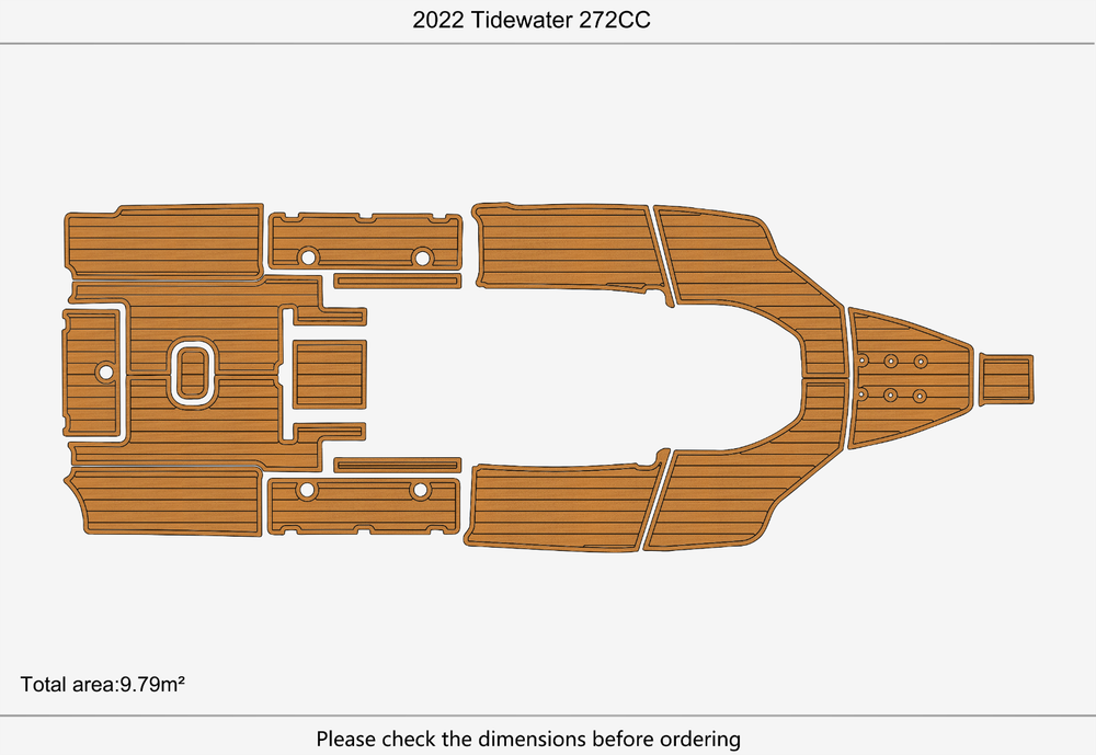 2022 Tidewater 272 CC Cockpit Swim platform 1/4"6mm EVA foam faux floor