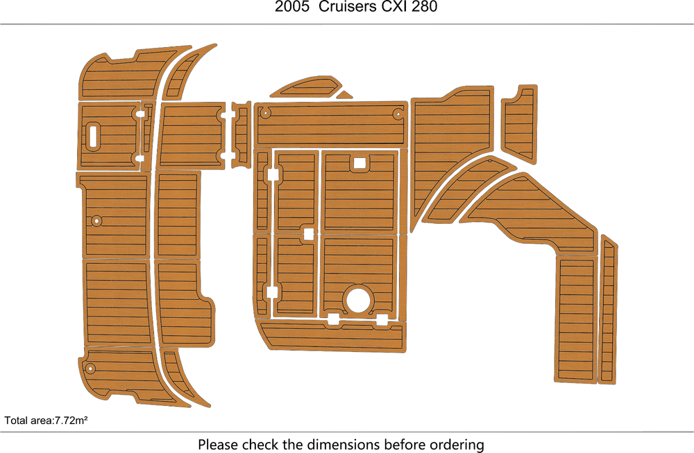 2004-2008 Cruisers CXI 280 Cockpit Swim platform 1/4"6mm EVA foam floor