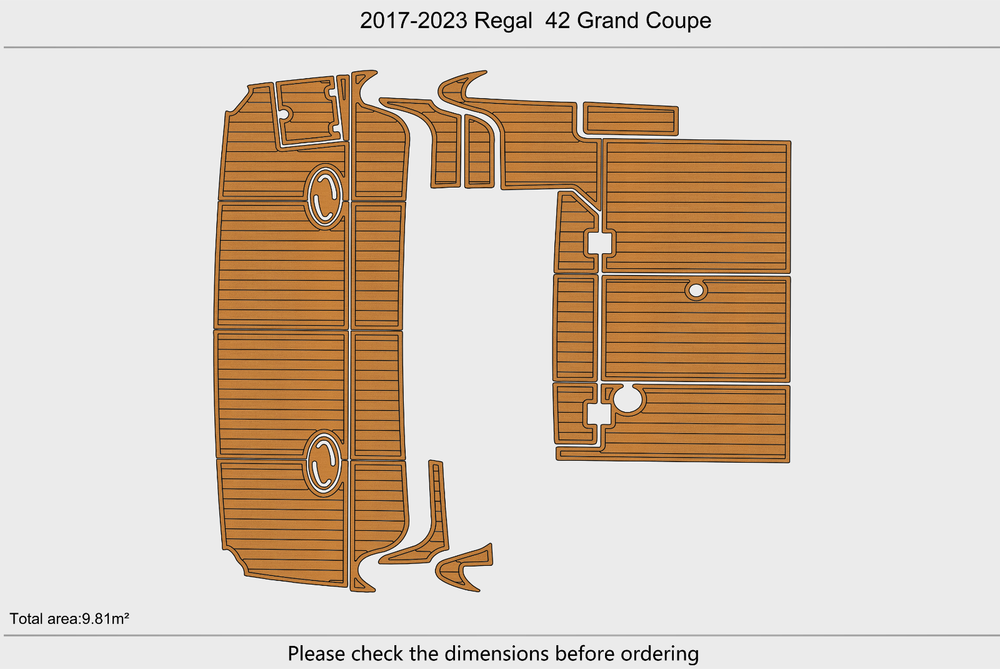 2017-2023 Regal 42 Grand Coupe Swim platform 1/4"6mm EVA foam faux floor