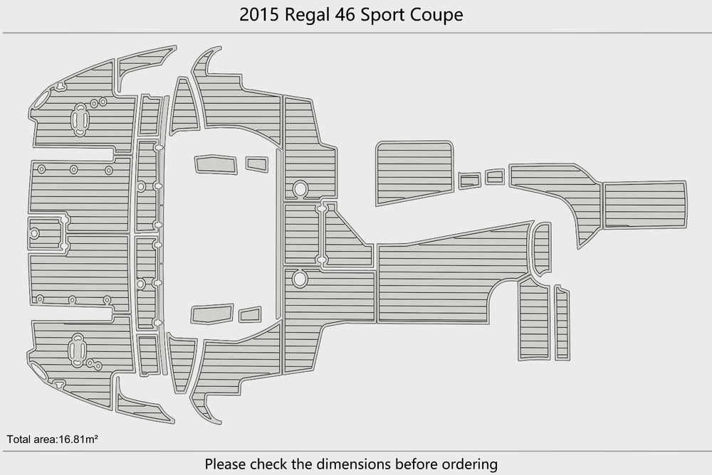 2015 Regal 46 Sport Coupe Cockpit Swim platform 1/4"6mm EVA foam faux floor