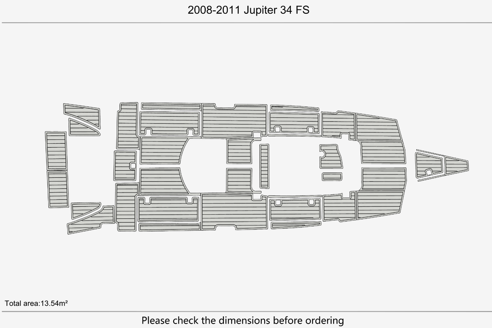 2008-2011 Jupiter 34 FS Cockpit Swim platform bow 1/4"6mm EVA Foam faux floor