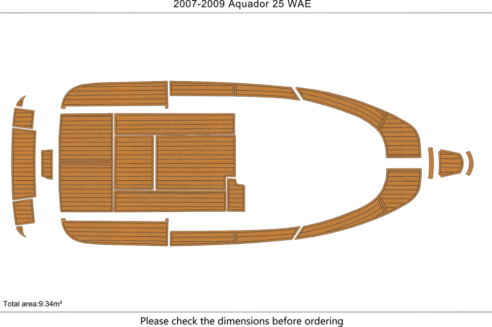 2007-2009 Aquador 25 WAE Cockpit Swim platform bow 1/4"6mm EVA foam faux floor