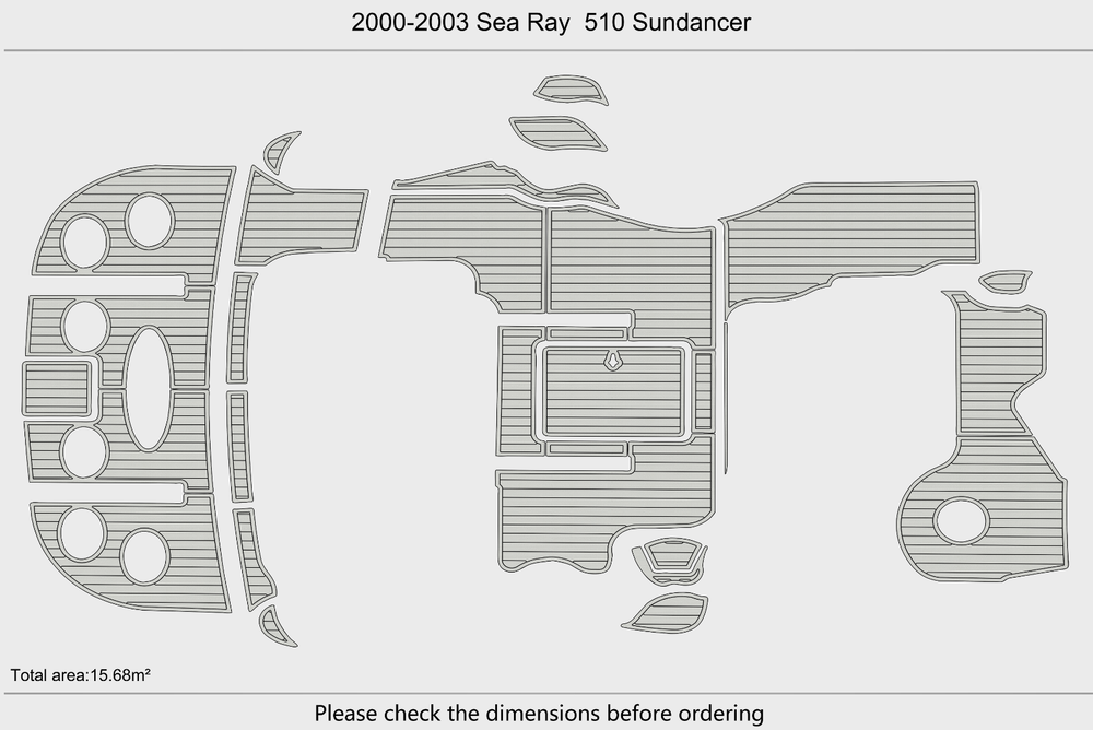 2000-2003 Sea Ray 510 Sundancer Cockpit Swim platform 1/4"6mm EVA Foam floor