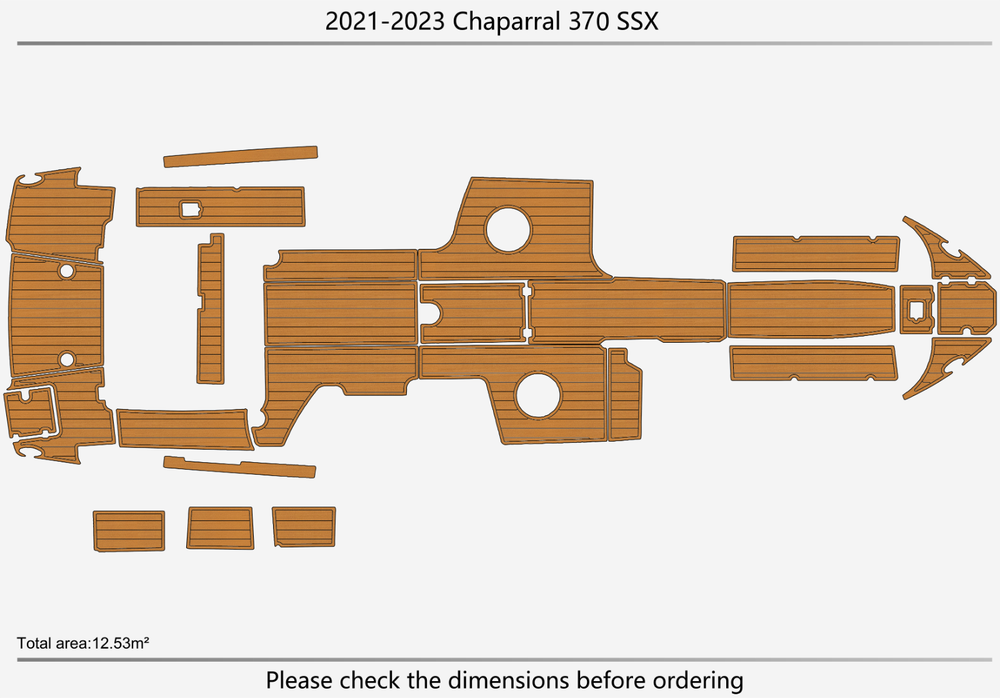 2021-2023 Chaparral 370 SSX Anti-slip mat Custom EVA teak marine deck flooring
