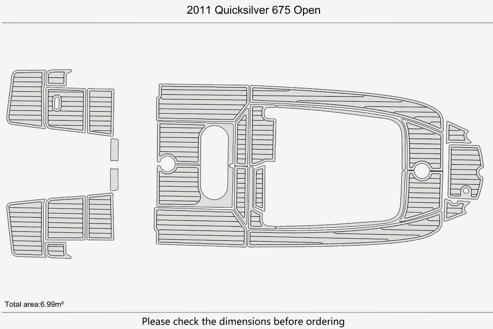 2011 Quicksilver 675 Open Marine teak deck EVA Foam Boat flooring