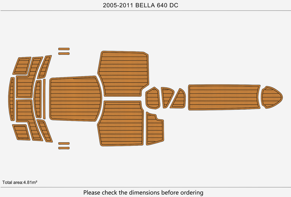 2005-2011 BELLA 640 DC Marine teak deck EVA Foam Boat fuax foam mat flooring