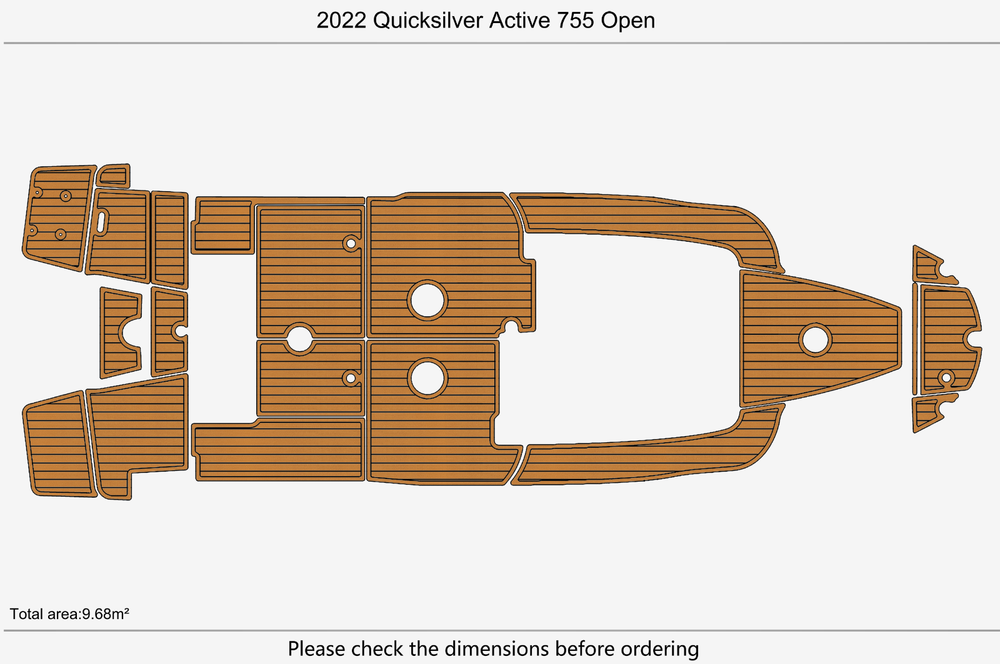 2022 Quicksilver Active 755 Open Marine teak deck EVA Foam Boat flooring