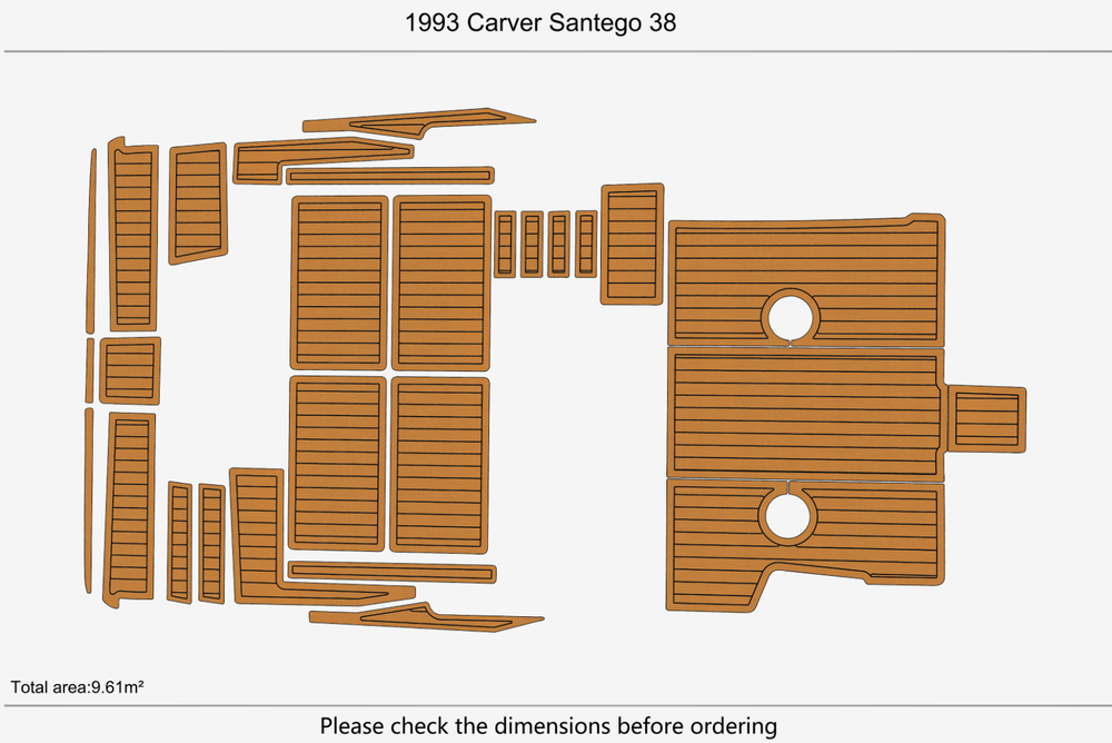 1993 Carver Santego 38 Cockpit Swim platform 1/4"6mm EVA Foam carpet fuax floor