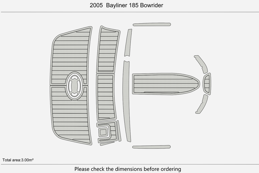 2005 Bayliner 185 Bowrider Anti-slip mat Custom EVA faux marine deck flooring
