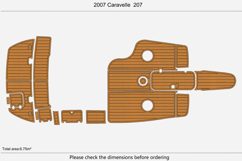 2007 Caravelle 207 Anti-slip mat Custom EVA faux teak marine deck flooring