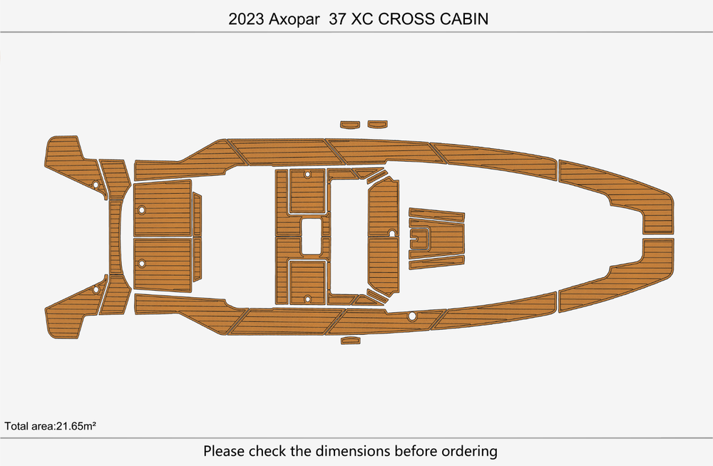 2023 Axopar 37 XC CROSS CABIN Cockpit Swim platform 1/4"6mm EVA Foam floor