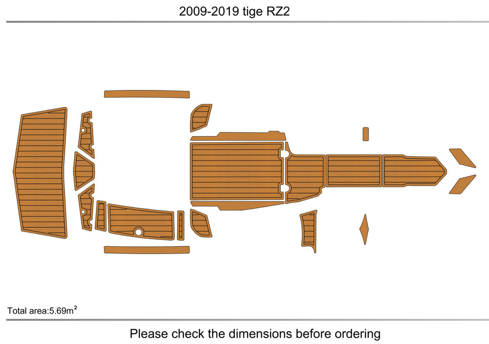 2009-2019 tige rz2 Cockpit Swim platform 1/4"6mm EVA foam faux floor