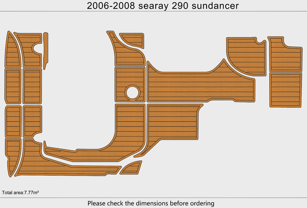 2007-2008 Sea Ray 290 Sundancer Cockpit Swim platform 1/4" 6mm EVA faux Floor