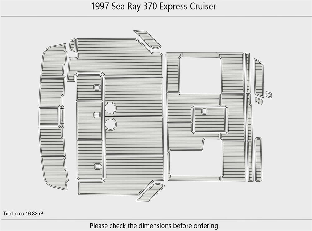 1997 Sea Ray 370 Express Cruiser Cockpit Swim platform 1/4"6mm EVA Foam floor