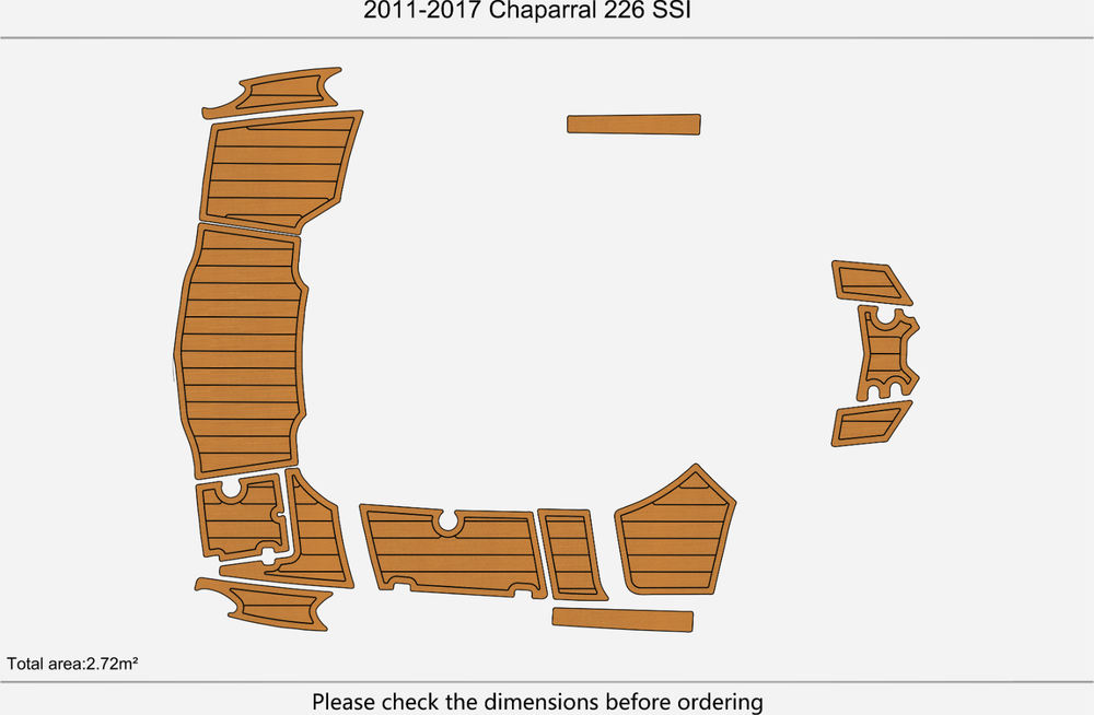 2011-2017 Chaparral 226 SSI Anti-slip mat Custom EVA teak marine deck flooring