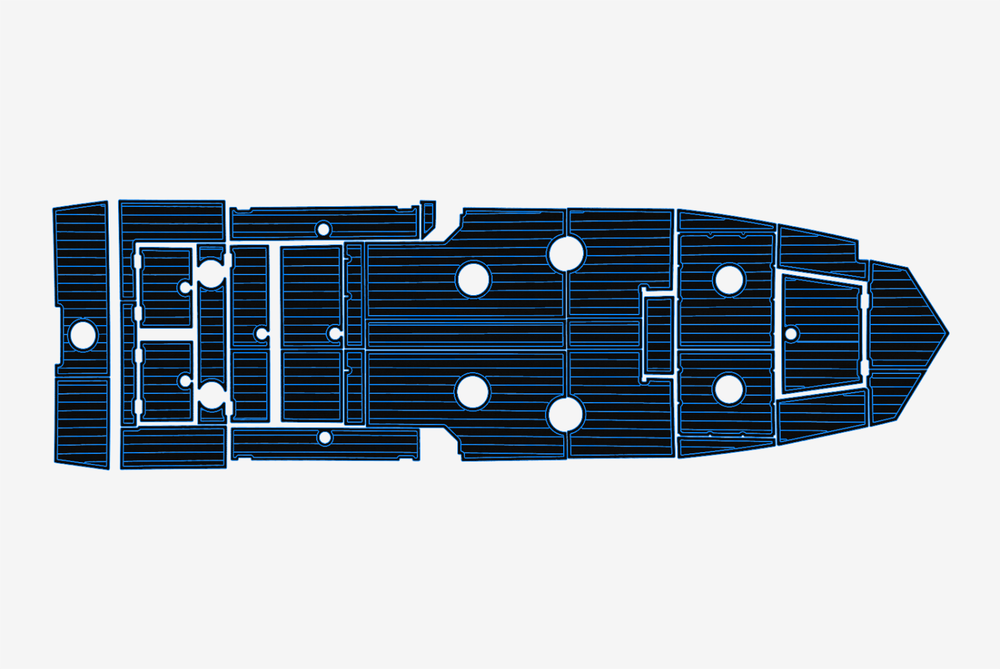2022 Bulldog Boats 24 Cockpit Swim platform 1/4" 6mm EVA Teak deck floor
