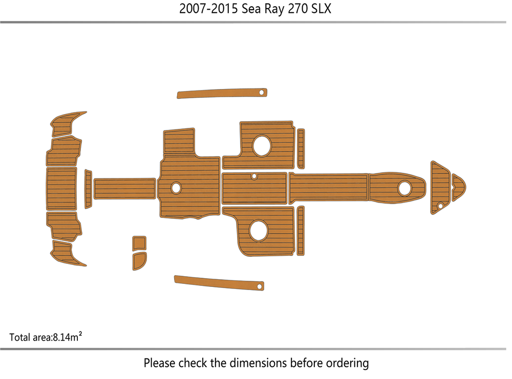 2007-2015 sea ray 270 SLX Cockpit Swim platform BOW 1/4"6mm EVA foam mat floor