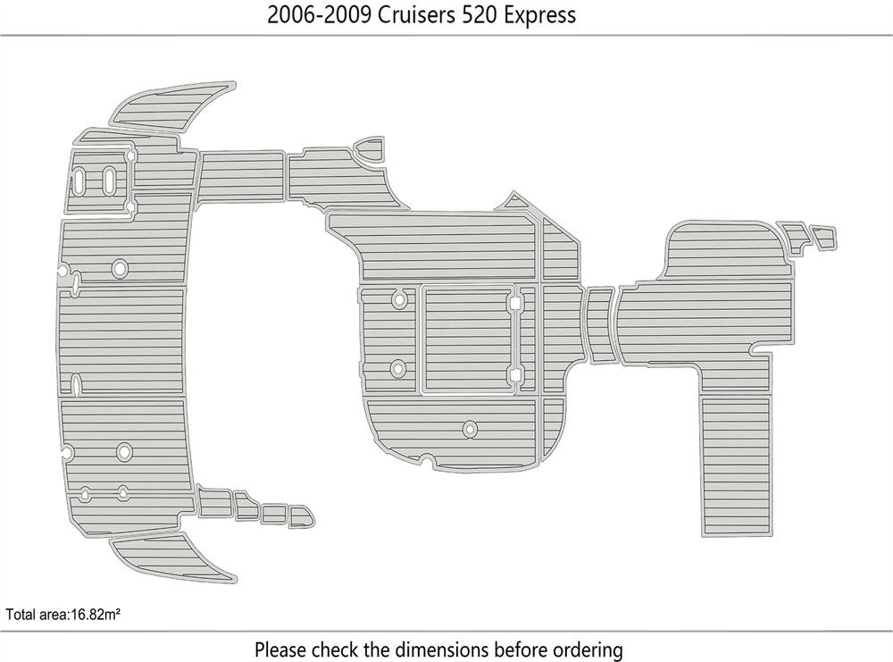 2006-2009 Cruisers 520 Express Cockpit Swim platform 1/4"6mm EVA foam floor