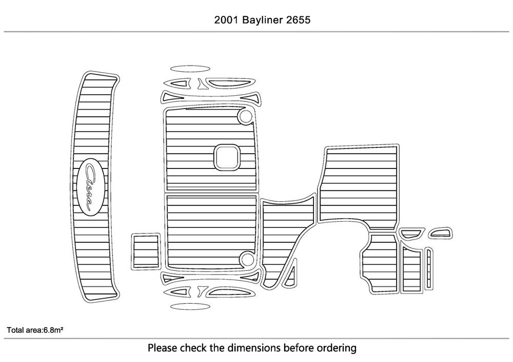 2001 Bayliner 2655 Cockpit swimming platform 6mm EVA TEAK FLOOR Non-slip mat