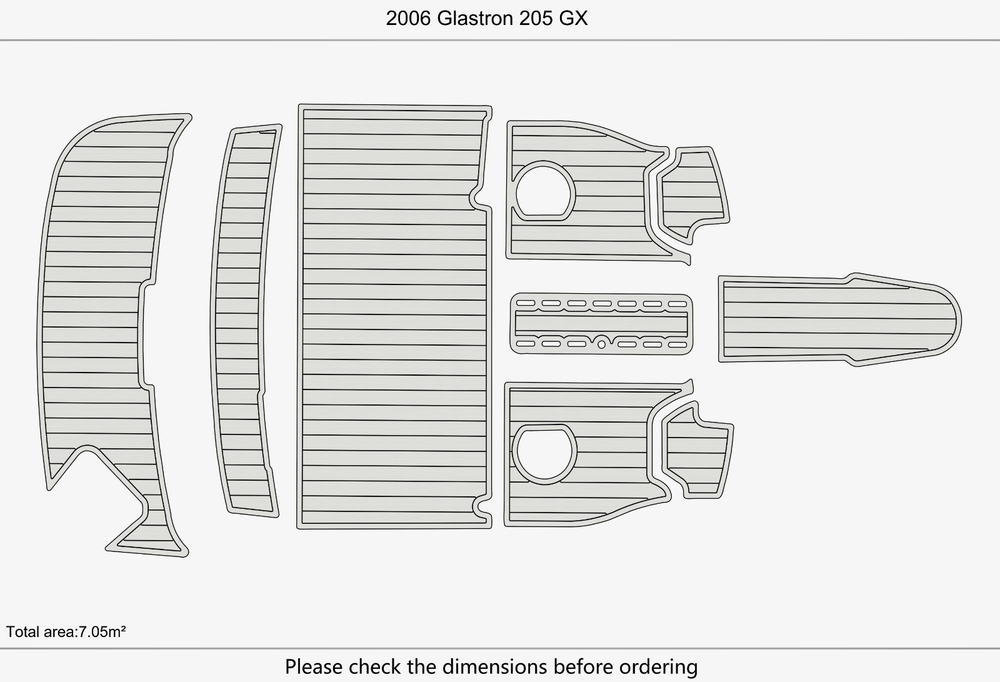 2006 Glastron 205 GX Anti-slip mat Custom EVA faux teak marine deck flooring
