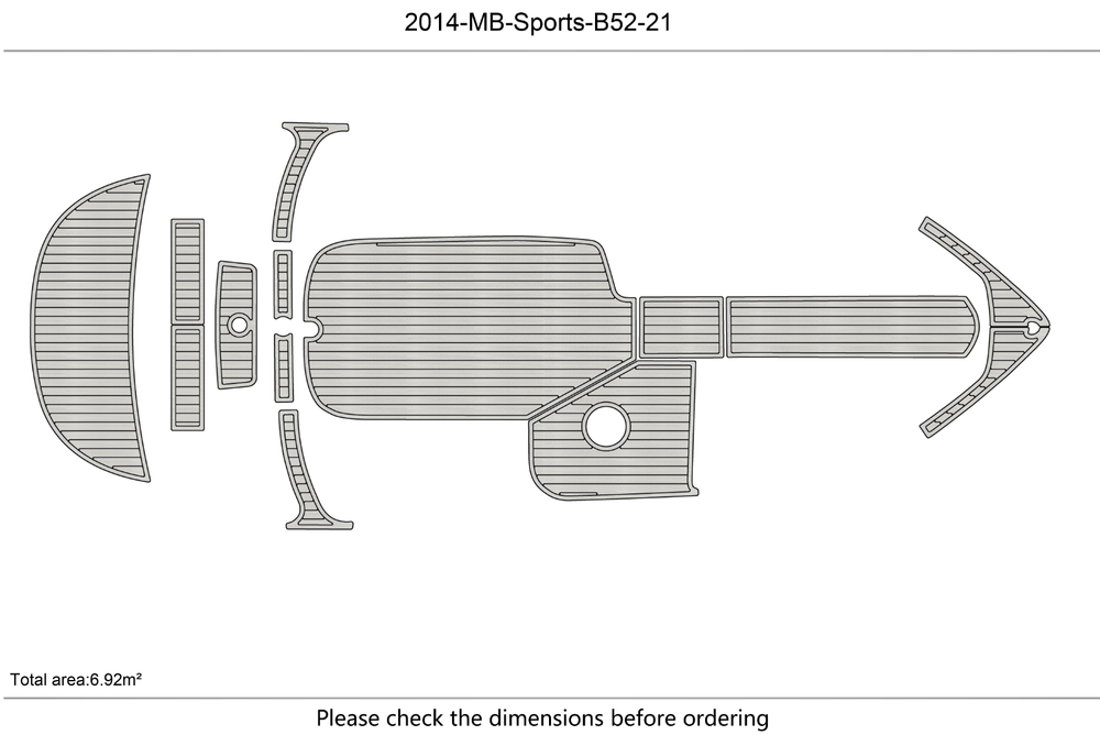 2014 MB Sports B52 21 Cockpit Swim platform 1/4" 6mm EVA Foam Faux floor