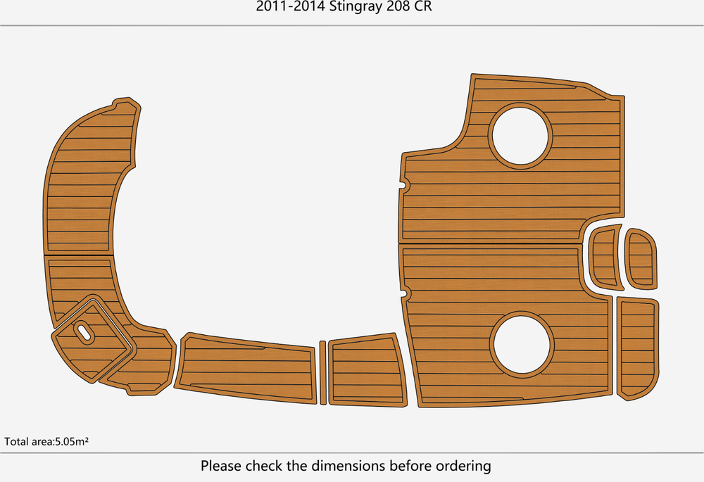 2011-2014 Stingray 208 CR Cockpit Swim platform 1/4"6mm EVA foam faux floor