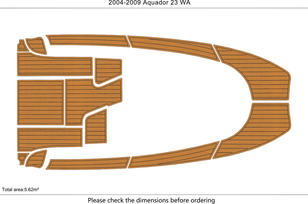 2004-2009 Aquador 23 WA Cockpit Swim platform bow 1/4"6mm EVA foam faux floor