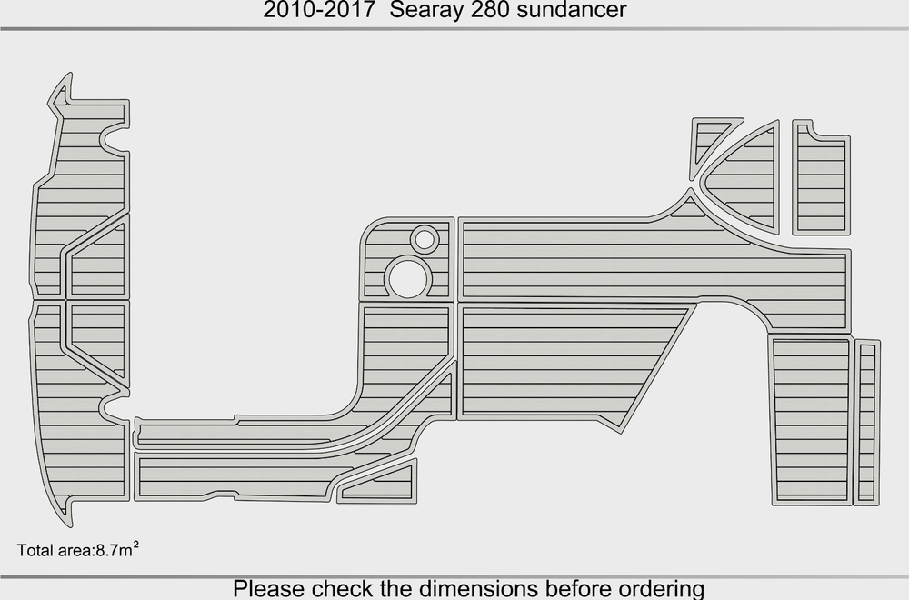 2010-2017 Sea ray 280 sundancer Cockpit Swim platform 1/4"6mm EVA Foam mat floor