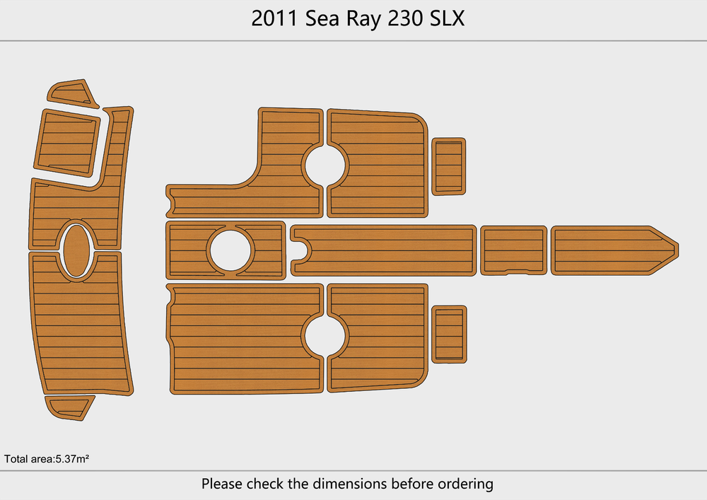 2011 Sea Ray 230 SLX Cockpit Swim platform 1/4"6mm EVA foam faux mat floor