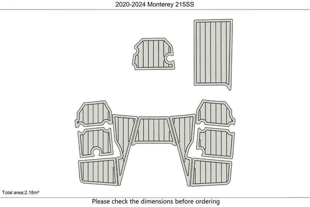 2020-2024 Monterey 215 SS Swim platform bow 1/4"6mm EVA Foam faux mat floor