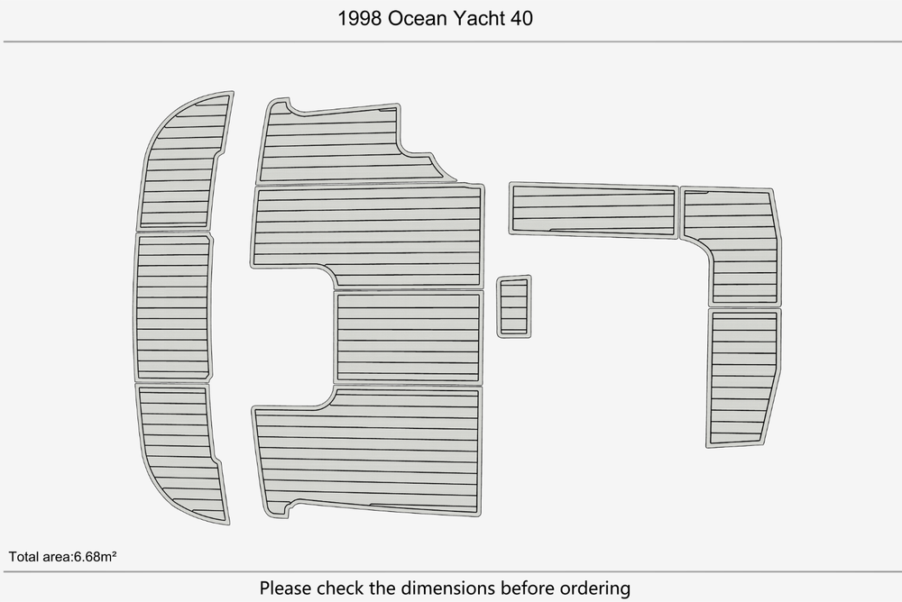 1998 Ocean Yacht 40 Cockpit Swim platform 1/4"6mm EVA Foam floor