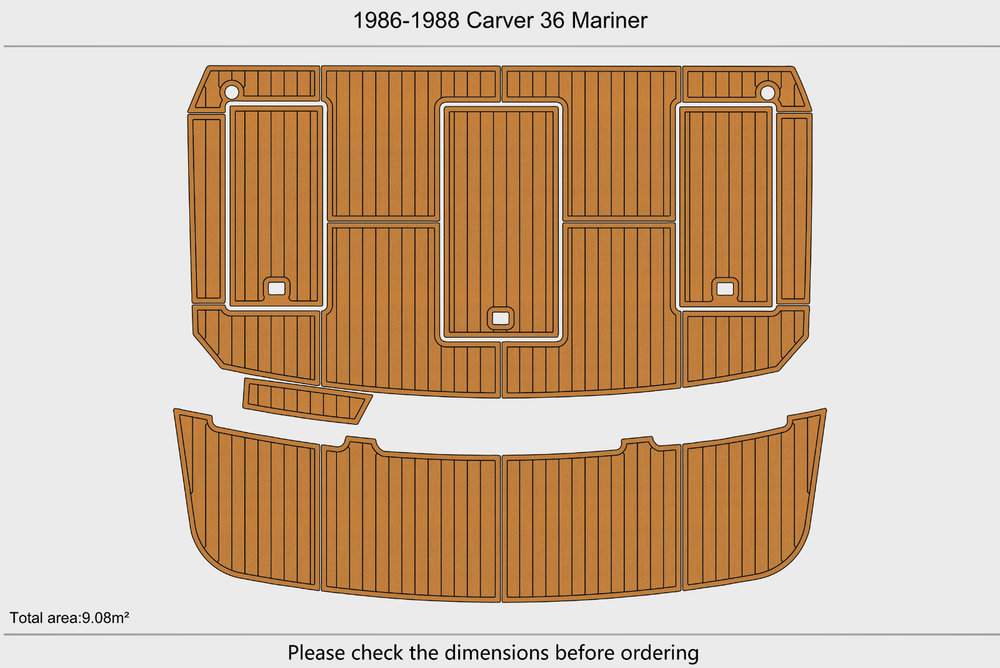 1986-1988 Carver 36 Mariner Cockpit Swim platform 1/4"6mm EVA Foam carpet floor