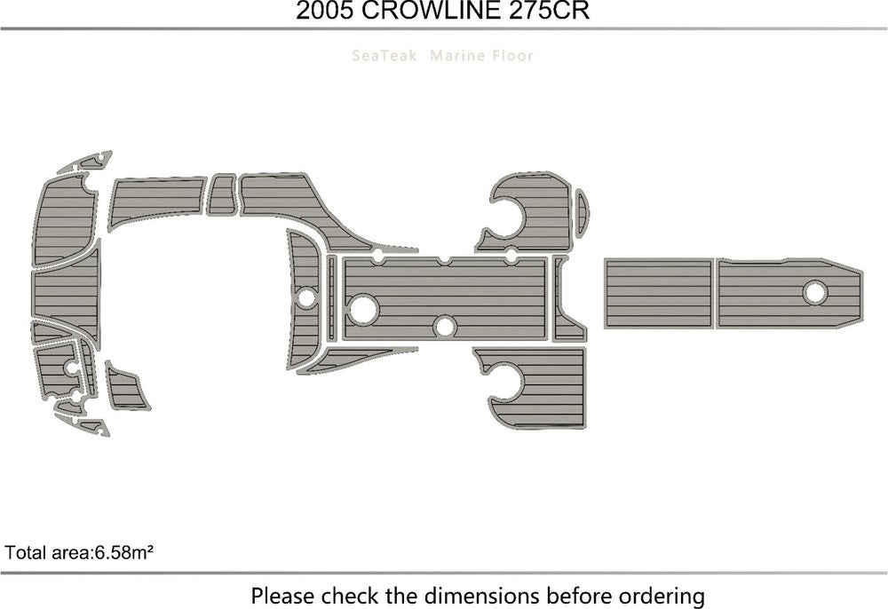 2005-CROWNLINE 275CR Cockpit swimming platform Pads 1/4" 6mm EVA Faux Teak Deck