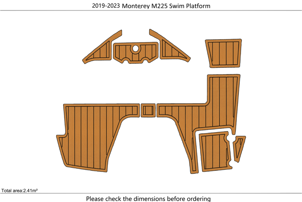 2019-2023 Monterey M225 bow Swim platform 1/4"6mm EVA Foam floor