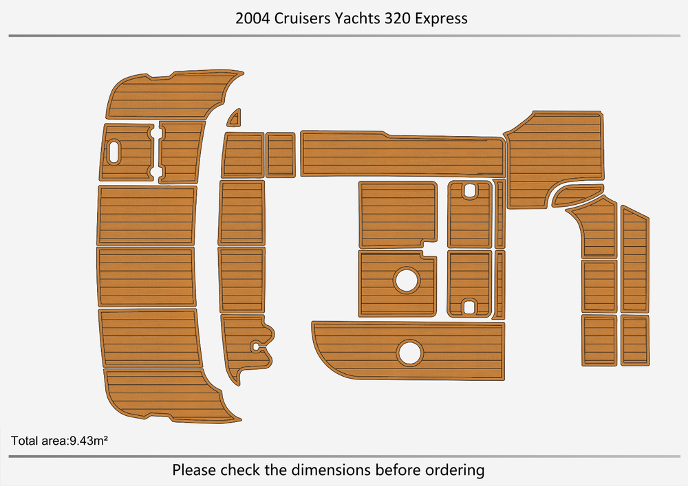 2004-2006 Cruisers Yachts 320 Express Cockpit Swim platform 1/4" 6mm EVA Floor
