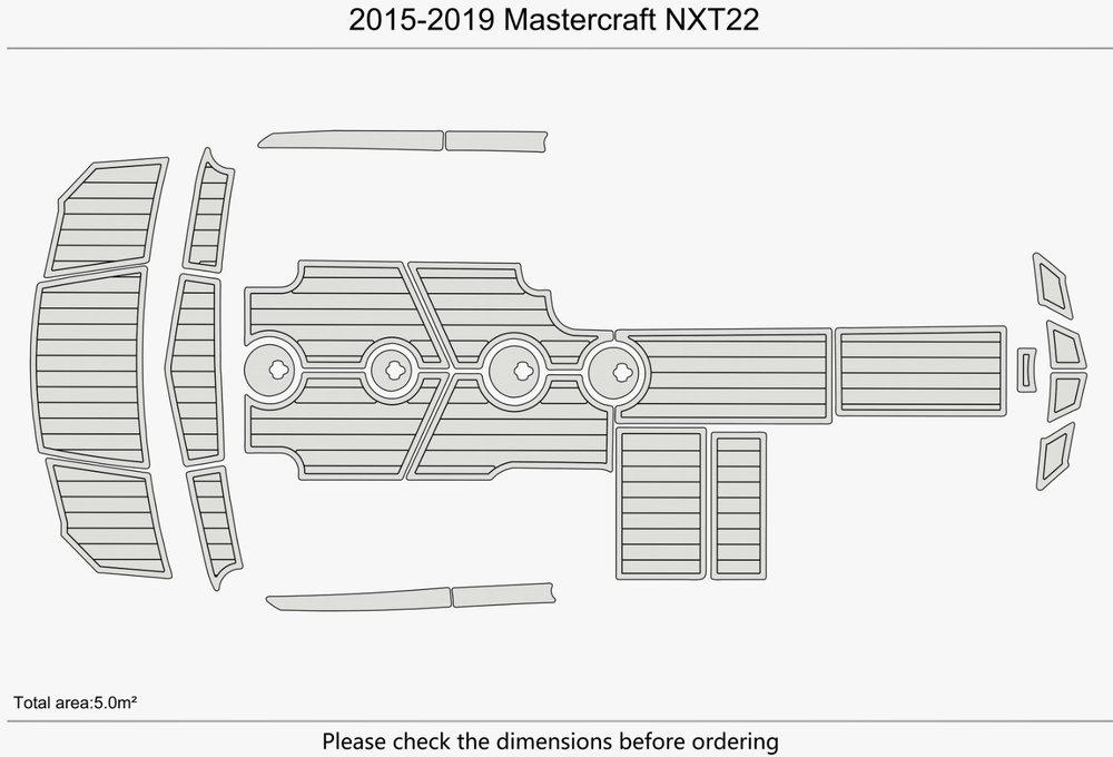 2015-2019 Mastercraft NXT22 Cockpit swimming platform 1/4" 6mm EVA faux teak
