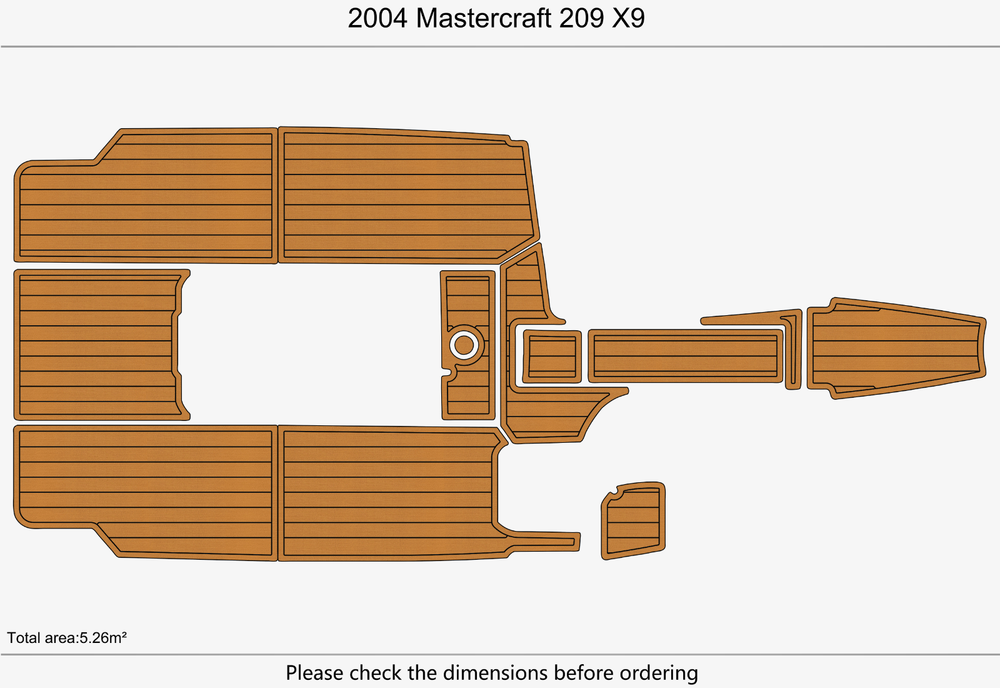 2004 MASTERCRAFT 209 X9 Anti-slip mat Custom EVA faux teak marine deck flooring