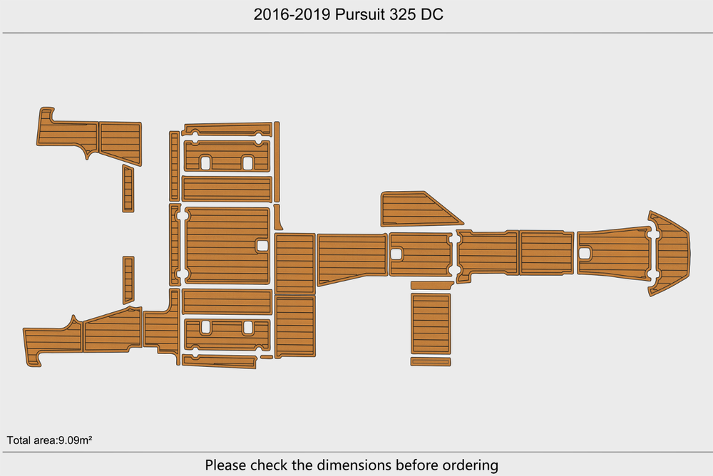 2016-2019 Pursuit 325 DC Cockpit Swim platform 1/4"6mm EVA Foam floor